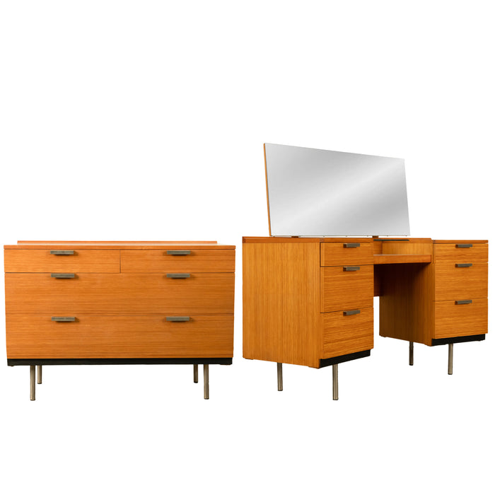 Mid Century Modern Birch Fineline Vanity Dresser Chest Set John Sylvia Reid 1961