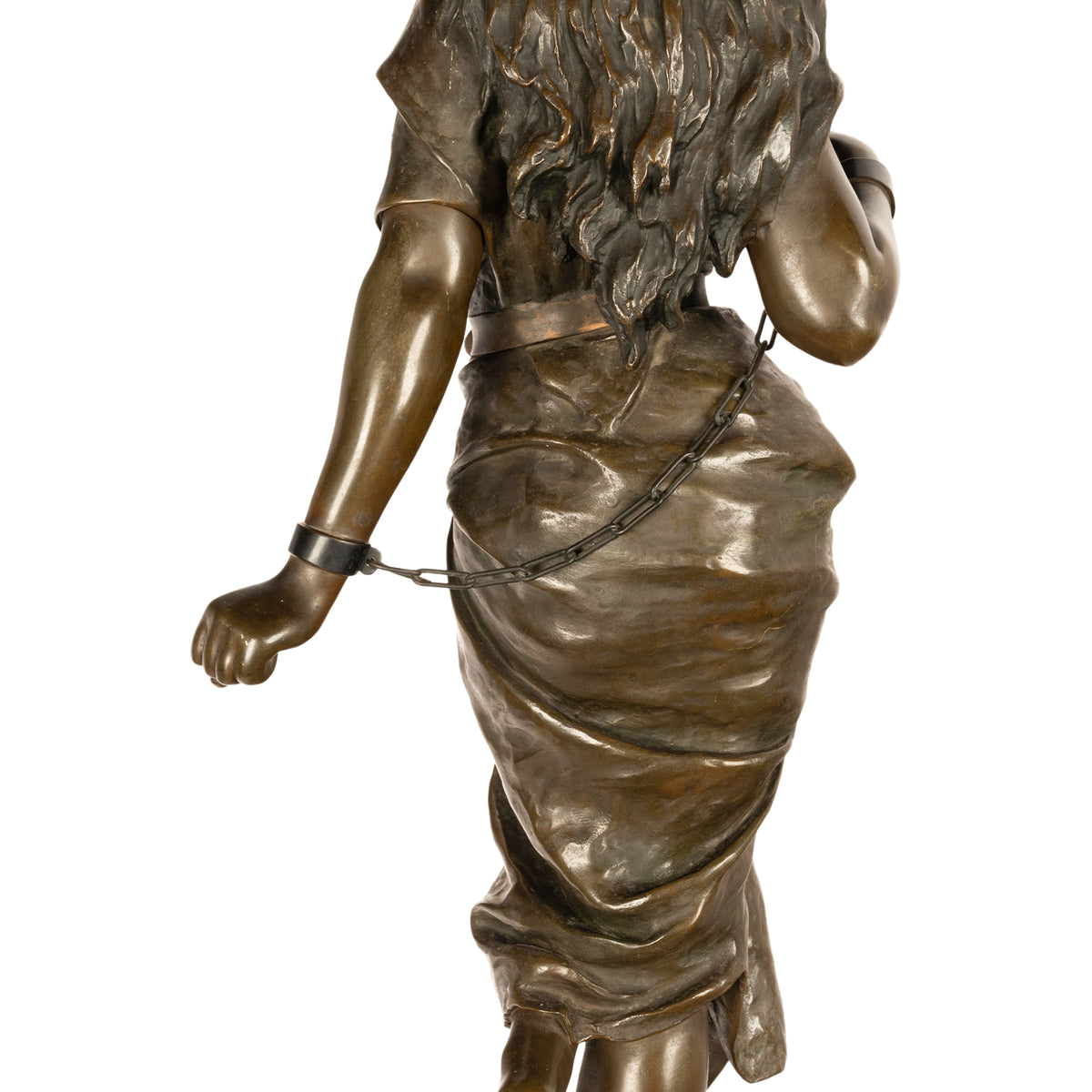 Antique French Art Nouveau Bronze Figure Statue Sculpture "Prise de Corsaire" Emmanuel Villanis 1900