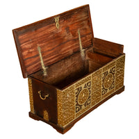 Antique 19thC Zanzibar Omani Teak & Brass Stud & Copper Clad Dowry Chest 1850