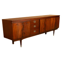 Mid Century Modern Danish Style Teak Mahogany Long Credenza Fully Restored 1966