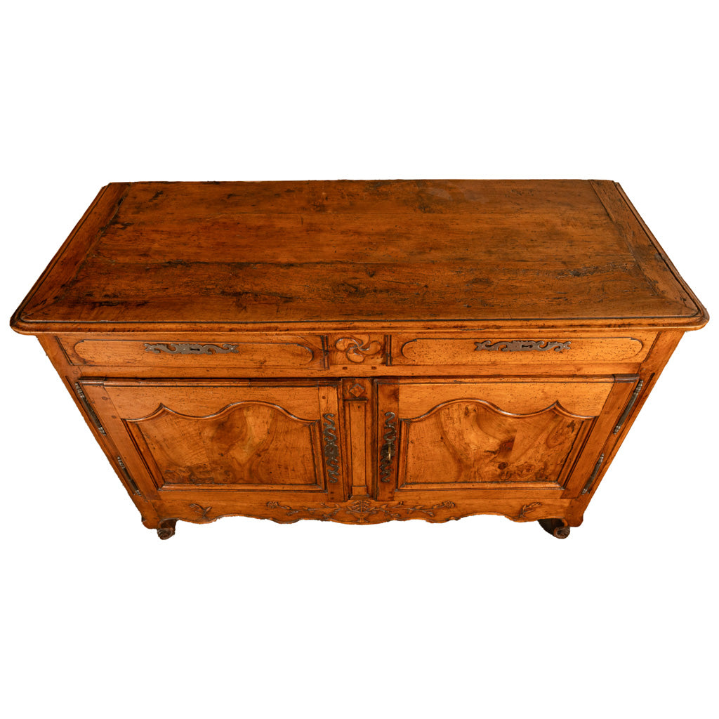 Antique 18th C French Provincial Louis XV Carved Walnut Sideboard Buffet 1780