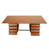 Italian Rosewood Mid Century Modern Executive Desk Gio Ponti Fornaroli Rosselli