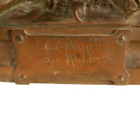 Monumental French Figurative Bronze Statue 'Au Loup' Shepherd Dog Sheep Hunting by Louis-Auguste Hiolin, 1874