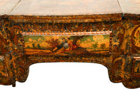 Antique French Louis XV Painted Rococo Bombe Shaped Dressing Table Vanity 1750