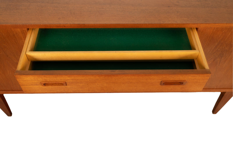 Mid Century Modern Danish Teak Logn John Credenza Sideboard by Lyby Mobler 1960s