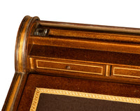 Antique 19th Century French Gilded & Painted Cylinder Desk by Paul Sormani 1875