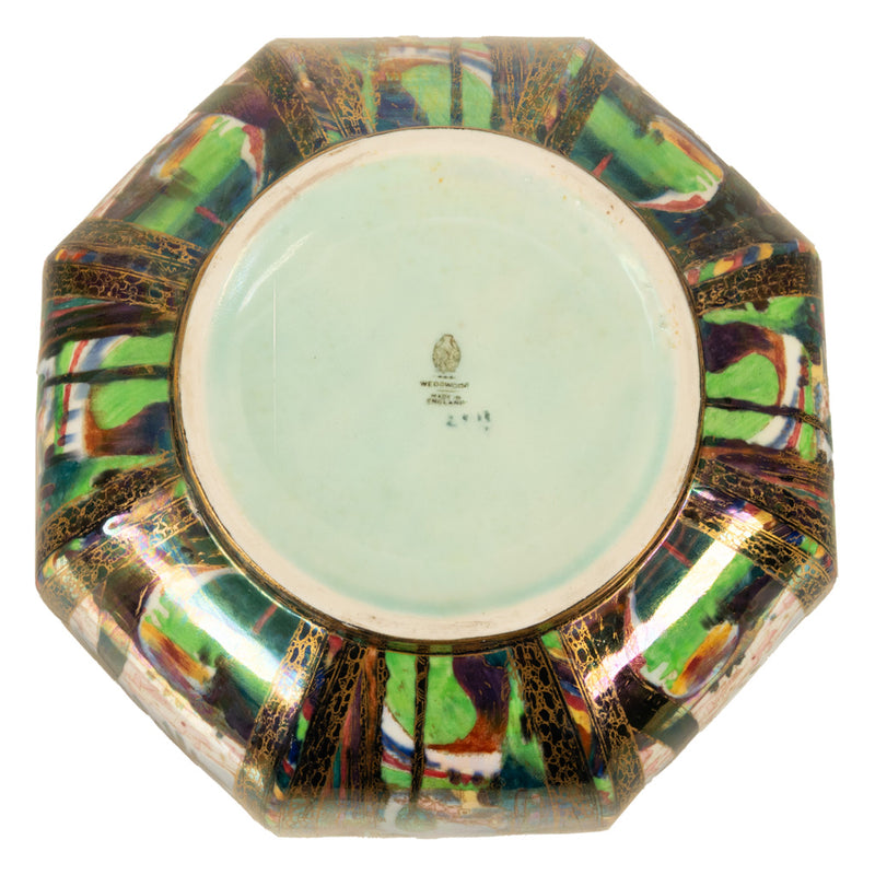 Large Wedgwood Fairyland Lustre Potrcelain Bowl Elves Boxing Match & Castle on a Road 1920