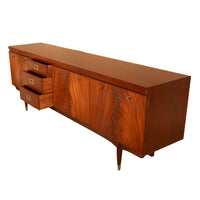 Mid Century Modern Danish Style Teak Mahogany Long Credenza Fully Restored 1966