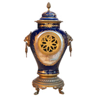 Antique French Sèvres Porcelain G. Poitevin Ormolu Japy Freres 8 Day Clock 1875