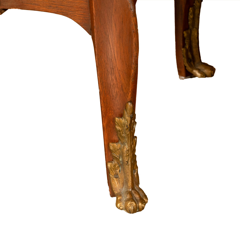 Pair Antique French Semainier Ormolu Inlaid Lingerie Marble Chests Dressers 1900