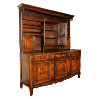 Antique French Provincial Normandy Carved Walnut Dresser Buffet Vaissilier 1790