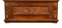 Antique 19th Century Italian Renaissance Revival Carved Walnut Bench Settle 1880