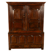 Antique 18th Century Welsh Oak Press Livery Housekeepers Cupboard Cabinet 1750