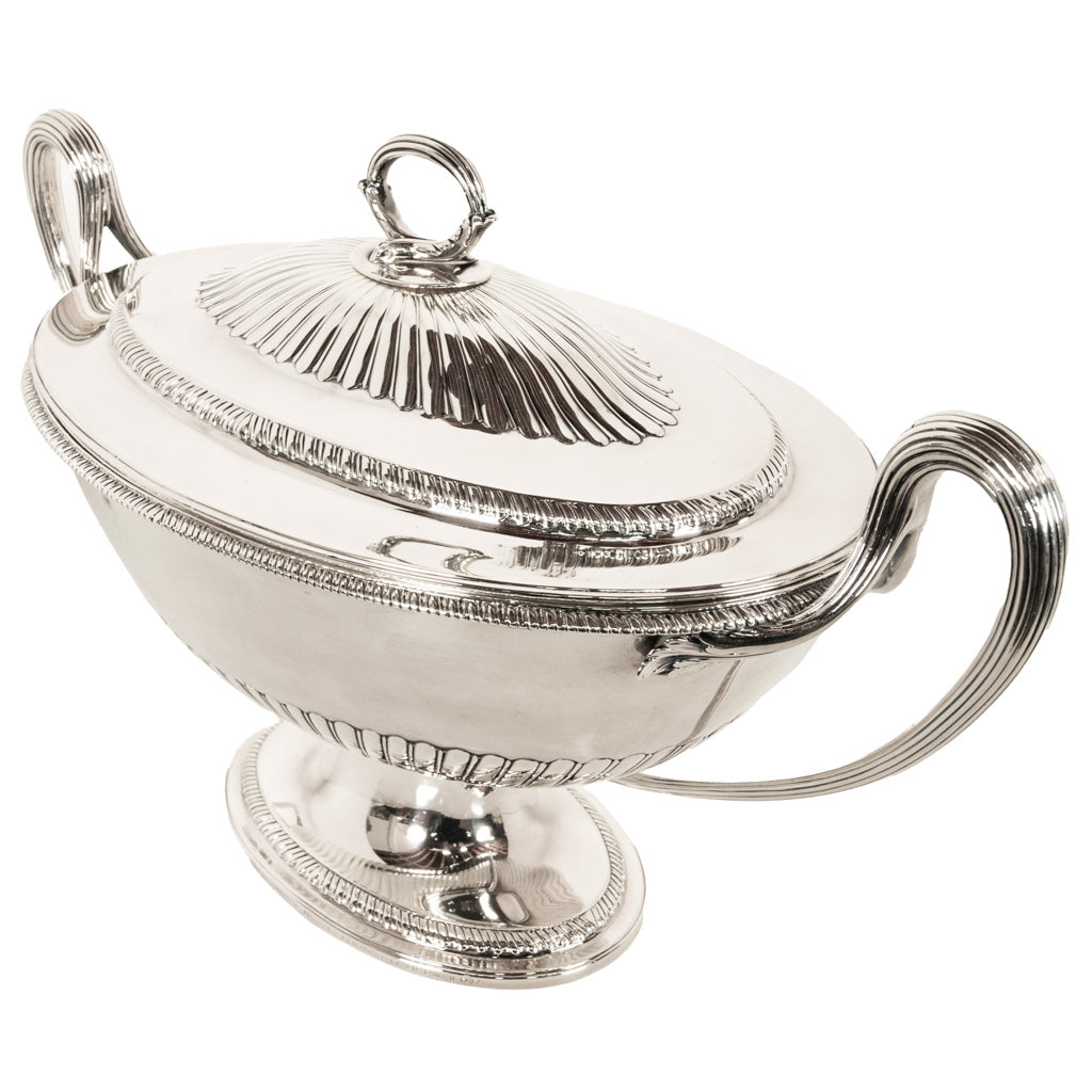 Antique George III Sterling Silver Soup Tureen Cover Benjamin Laver London 1787