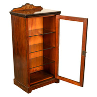 Antique 19th C Inlaid Rosewood Sheet Music Cabinet Display Cabinet Vitrine 1870