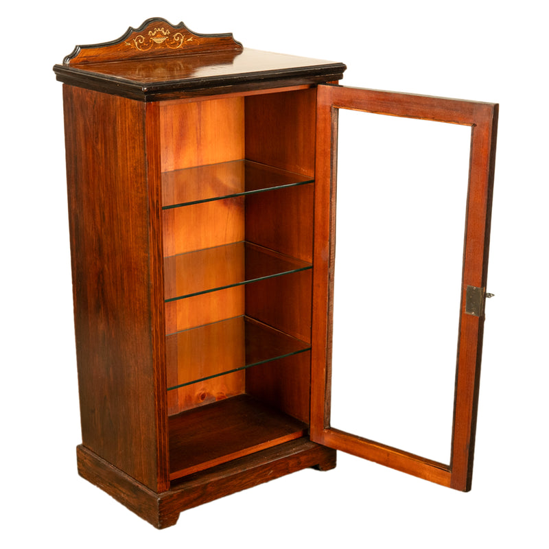 Antique 19th C Inlaid Rosewood Sheet Music Cabinet Display Cabinet Vitrine 1870