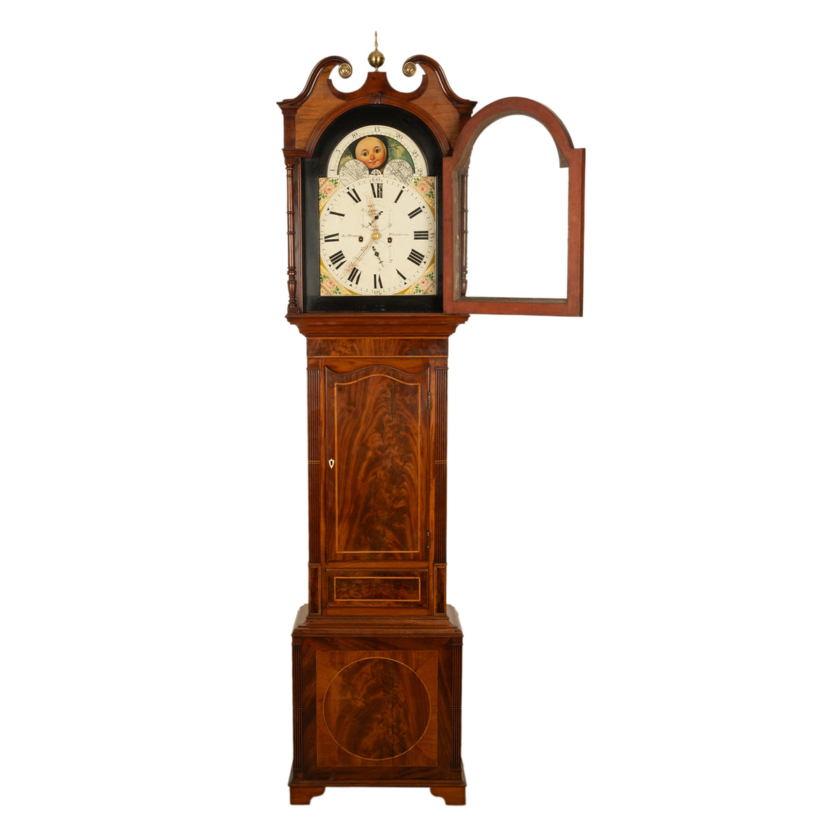 Antique Georgian Tall Case 8 Day Grandfather Clock Joseph Thompson of Whitehaven Circa 1820