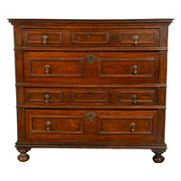 Antique English Country 17th Century Jacobean Charles II Oak Chest Drawers 1680