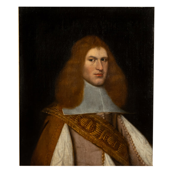 Antique 17th Century Dutch Old Master Oil Canvas Painting Portrait of a Nobleman by Gerard Ter Borch circa 1650