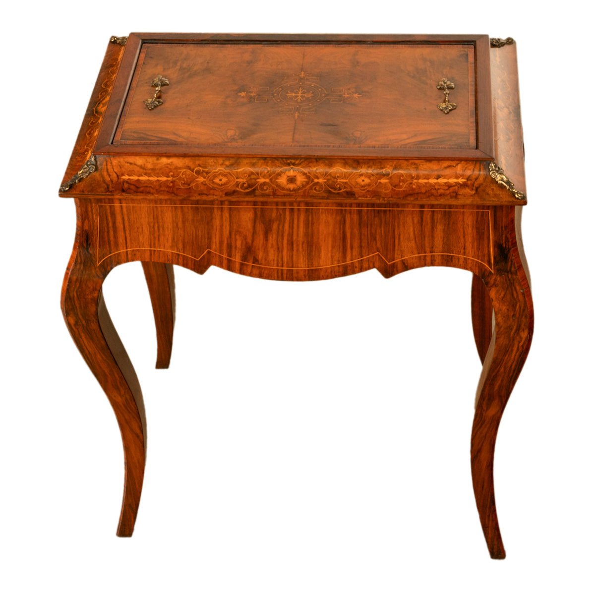 Antique French Marquetry Rosewood & Ormolu Jardiniere Wine Celarette Table 1860