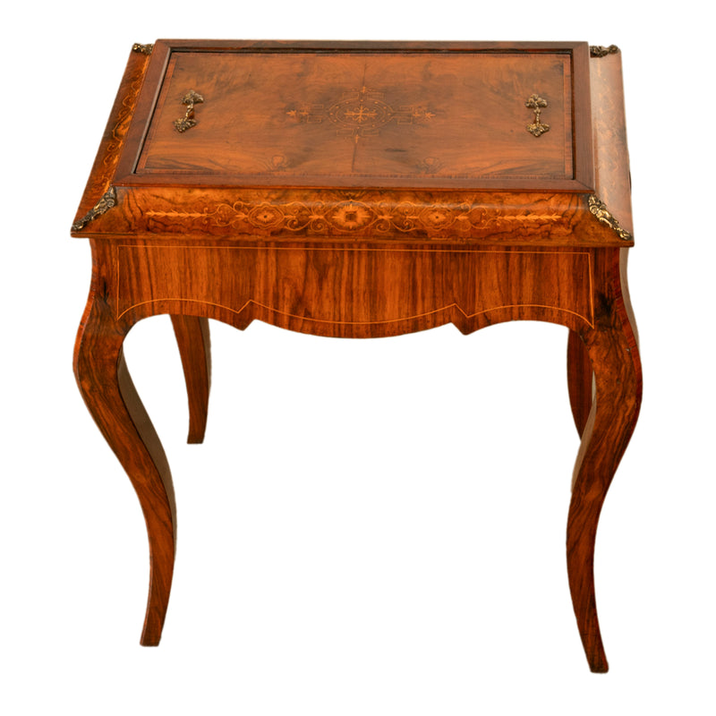 Antique French Marquetry Rosewood & Ormolu Jardiniere Wine Celarette Table 1860