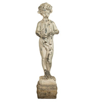 Antique French Lead Garden Statue Fountain Piping Boy Pan Putto Bacchante 1880