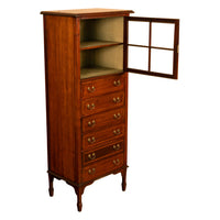 Antique Inlaid Mahogany Sheraton Regency Revival Sheet Music Filing Cabinet 1890