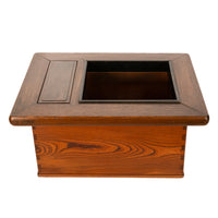 Antique Japanese Meiji Period Keyaki Wood & Copper Hibachi Brazier Table 1890