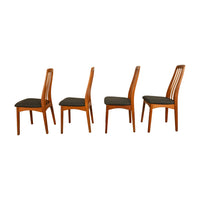 Set 4 Danish Mid Century Modern "Eva" Teak Dining Chairs by Niels Koefoed 1964