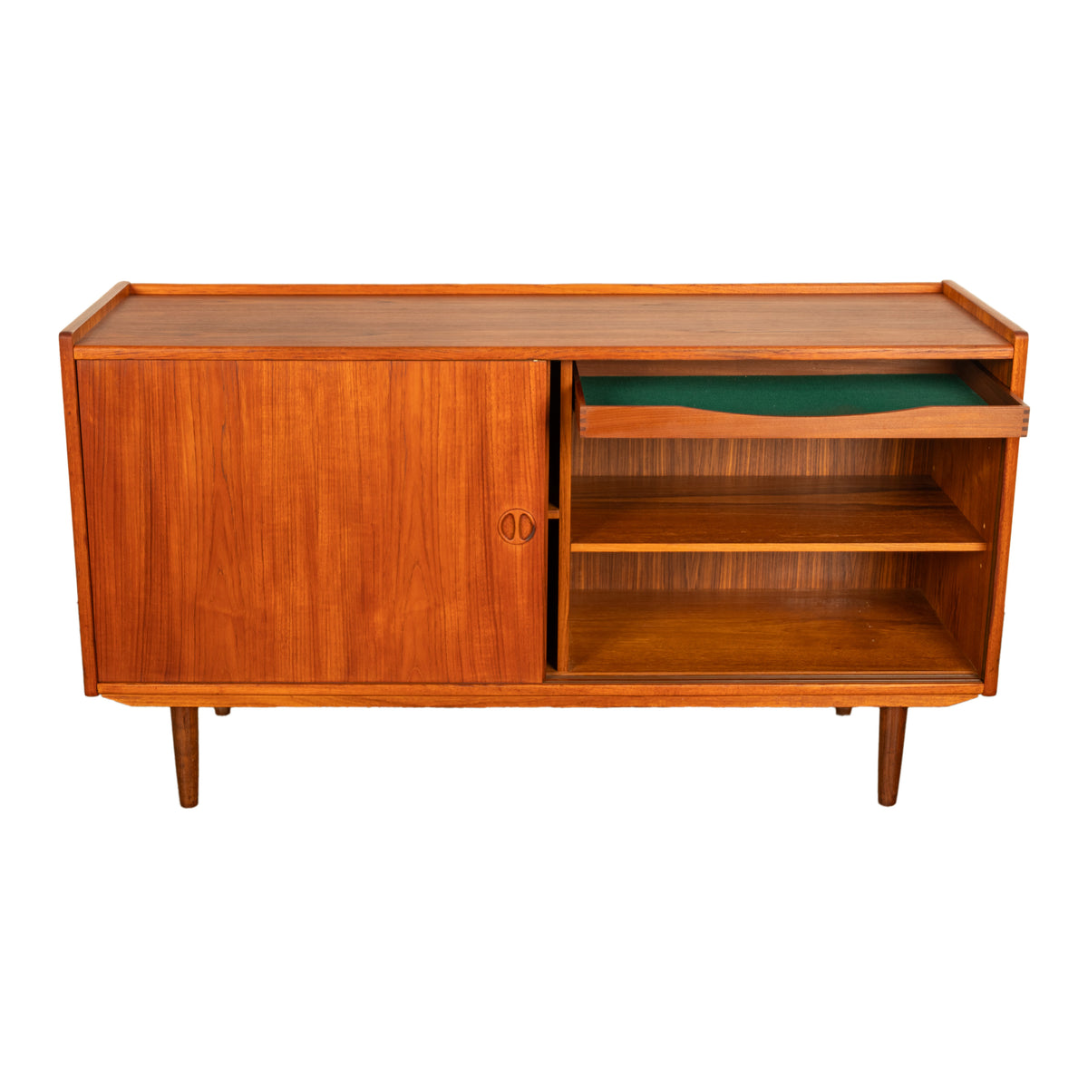 Mid Century Danish Modern 2 Door Teak Credenza Cabinet Jydsk Mobelindustri 1960