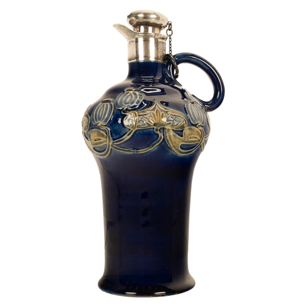 Antique Art Nouveau Royal Doulton Lambeth Whiskey Jug Silver Mounts London 1903