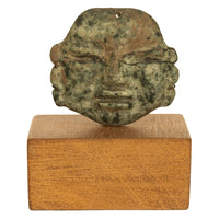 Ancient Pre-Columbian Olmec Hand-Carved Jade Face Mask Pendant 900-600 BC Mexico