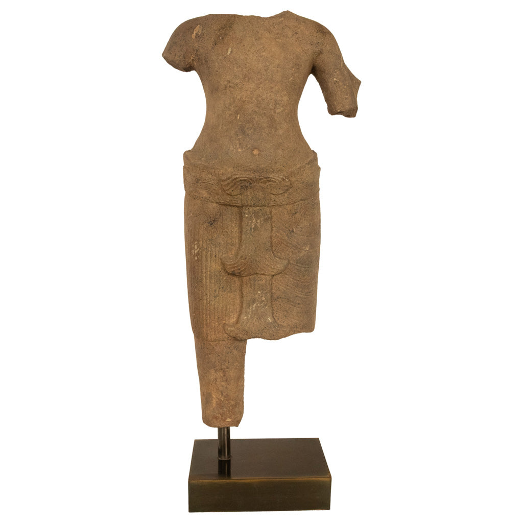 Ancient Cambodian Khmer Angkor Wat Sandstone Statue of Vishnu 12th Century CE