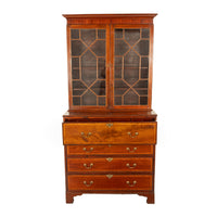 Antique Georgian Inlaid Mahogany Bureau Bookcase Butler's Secretary Desk 1780
