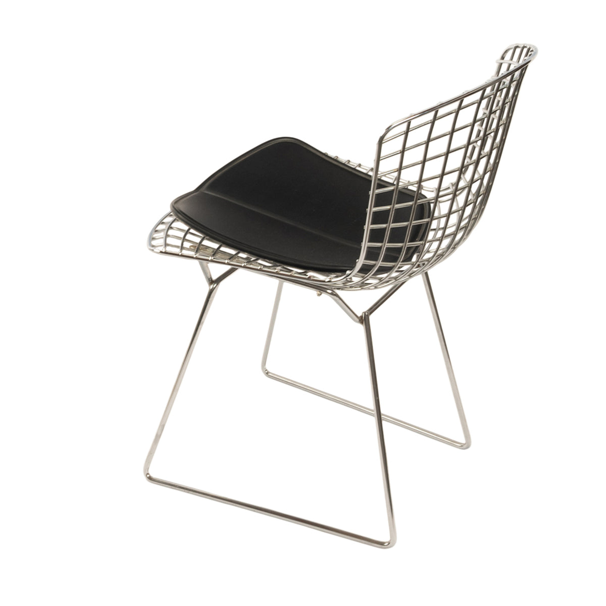 Pair Mid Century Modern Knoll Studio Steel Side Chairs & Pads Harry Bertoia 1970