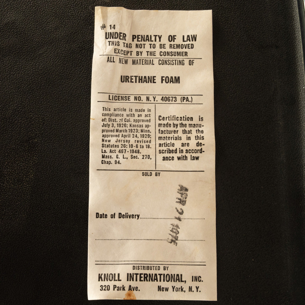 Set of 4 Mid Century Modern Charles Pollock Knoll Black Leather Executive Chairs, 1963