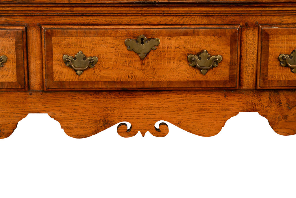 Antique 18th Century Georgian Oak & Crossbanded Mahogany Welsh Dresser Base 1780