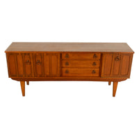 Mid Century Modern Danish Style Teak Credenza Sideboard Buffet Bar Cabinet 1960s