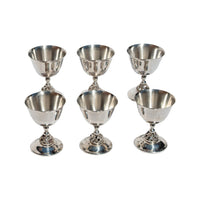 Set of Six Mid Century Modern Alphonse La Paglia Sterling Silver Wine Goblets