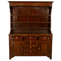 Antique 18th Century Georgian Oak Inlaid Welsh Dresser Plate Rack Sideboard 1780