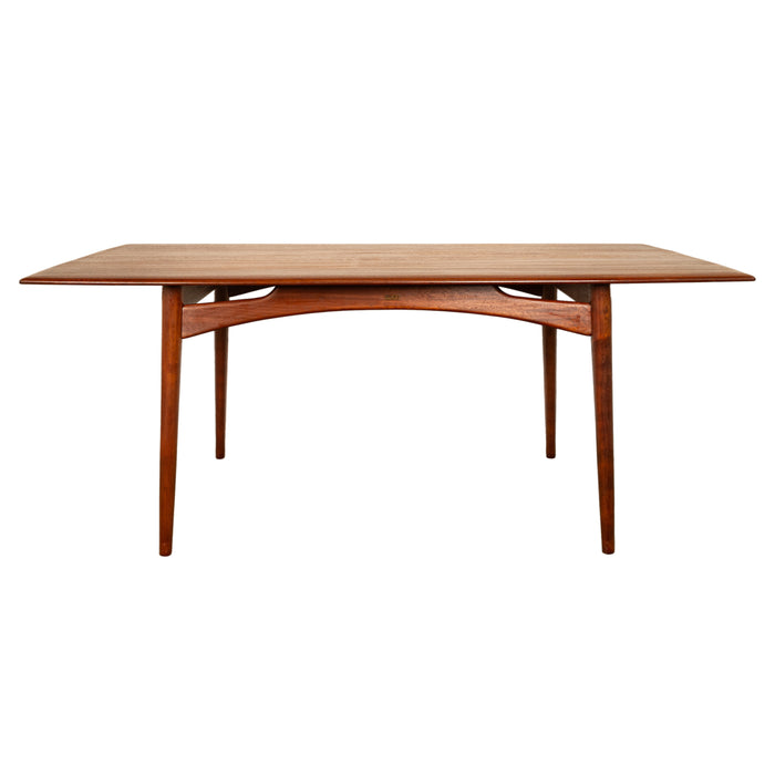Mid Century Modern Danish Style Solid Teak Afromosia 8 Seat Dining Table 1960