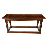 Antique 18th Century French Oak Country Parquetry Refectory Dining Table 1680