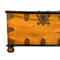Antique 18th Century Dutch Colonial East India Co Teak & Brass VOC Chest 1740