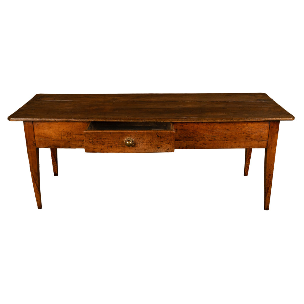 Antique Early 19th Century French Provincial Farmhouse Fruitwood Serving Kitchen Table 1820
