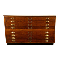 Antique Oak 8 Drawer Filing Print Architect's Blueprint Cabinet Flat File 1900