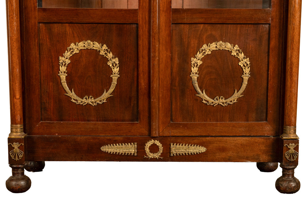 Antique French Empire Mahogany Ormolu Bookcase Bibliotheque Display cabinet 1810