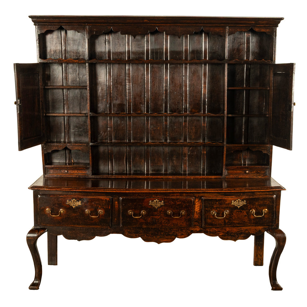 Antique All Period Georgian Queen Anne Carved Oak Welsh Dresser Plate Rack 1750