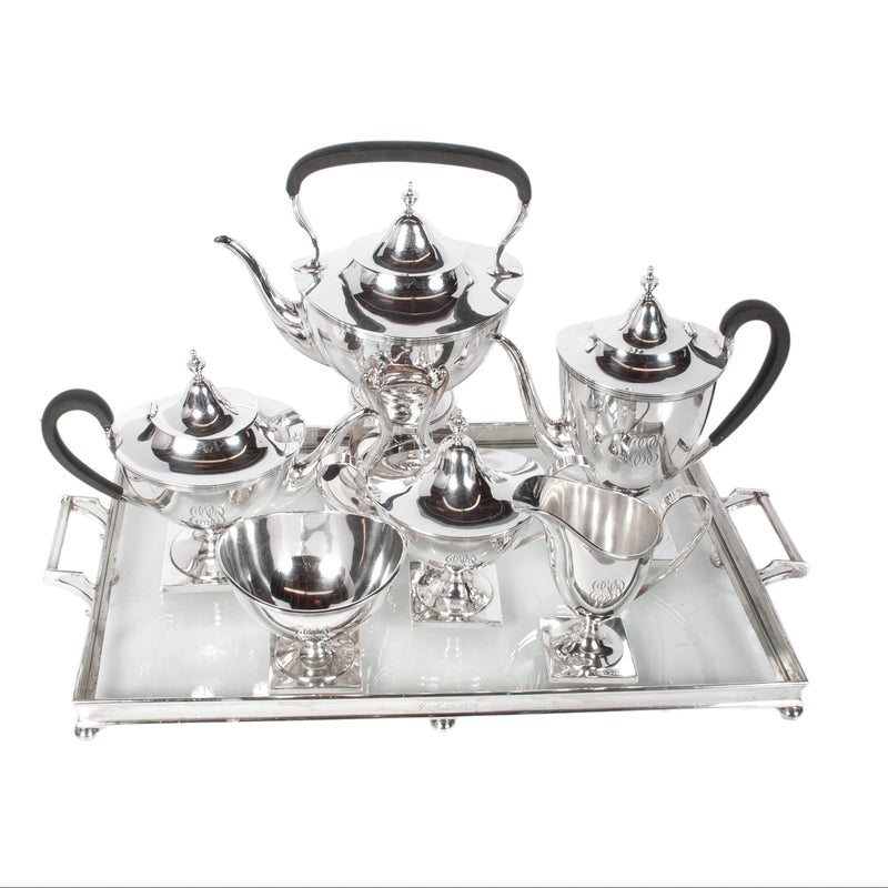 Antique American Art Deco Sterling Silver Tea Coffee Service Richard Dimes 1925