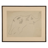 Rare Original Abstract Elephant Graphite Drawing Catalogue Raisonné Ex-Christies by Andy Warhol, 1955