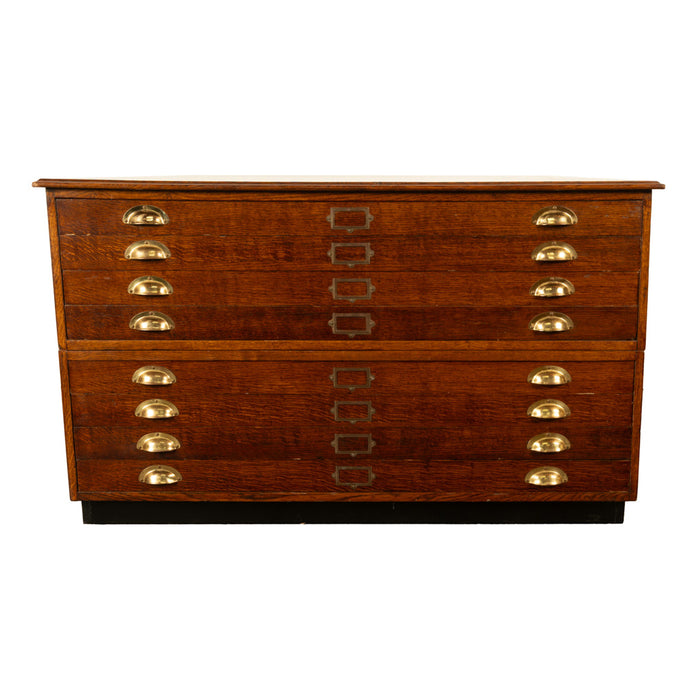 Antique Oak 8 Drawer Filing Print Architect's Blueprint Cabinet Flat File 1900